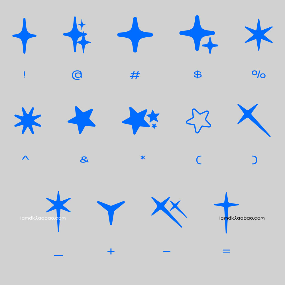 潮流复古Y2K风90年代字母数字符号星形图标AI矢量图形设计素材 Hvnter - Hyper Script Typeface_img_2