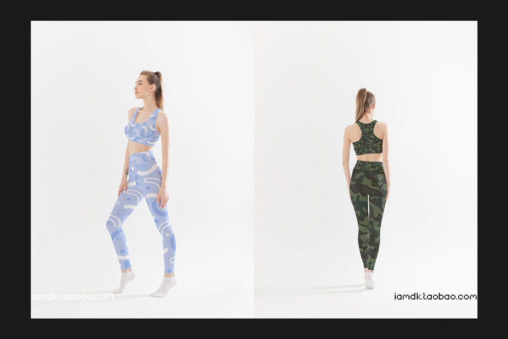 27款时尚紧身裤背心印花图案设计展示样机PSD模板素材 Leggings and Tank-Top Mock-Up Set_img_2