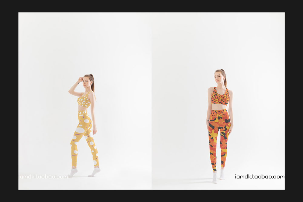 27款时尚紧身裤背心印花图案设计展示样机PSD模板素材 Leggings and Tank-Top Mock-Up Set_img_2