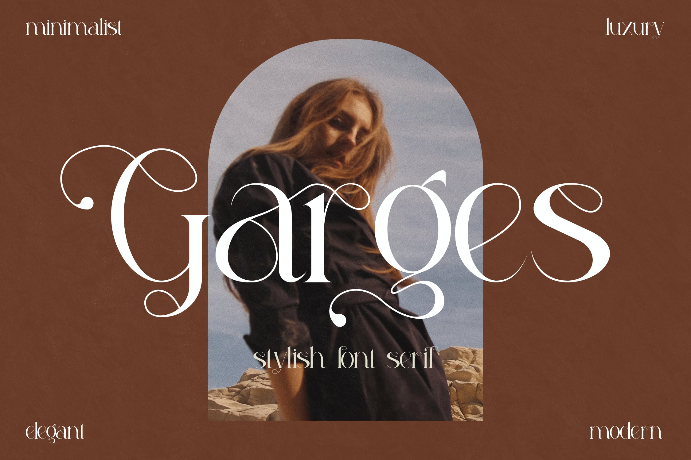 时尚海报品牌徽标logo设计衬线英文字体 Garges Stylish Serif Font LS_img_2