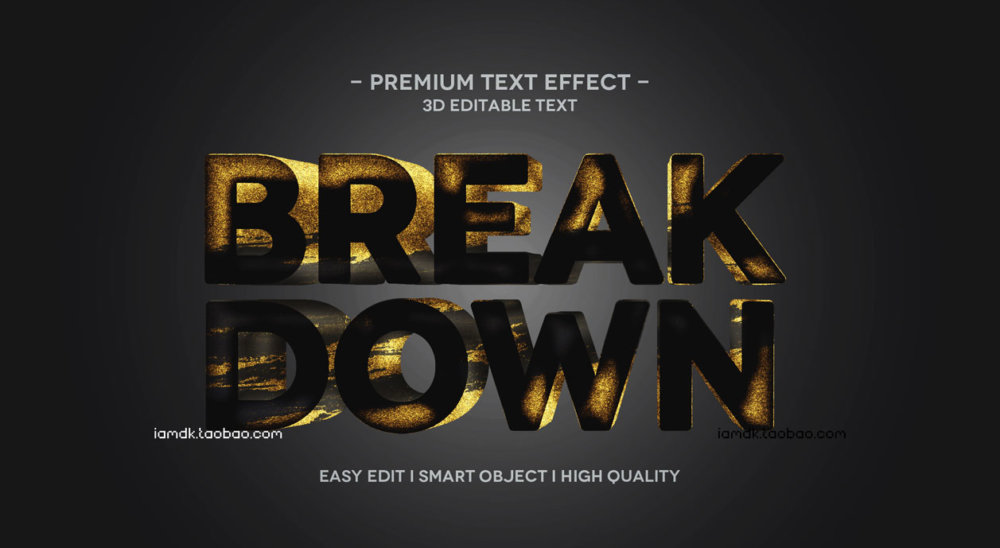 55款炫彩3D立体质感品牌标题Logo设计PSD样机模板 Text Effect Vol.155_img_2