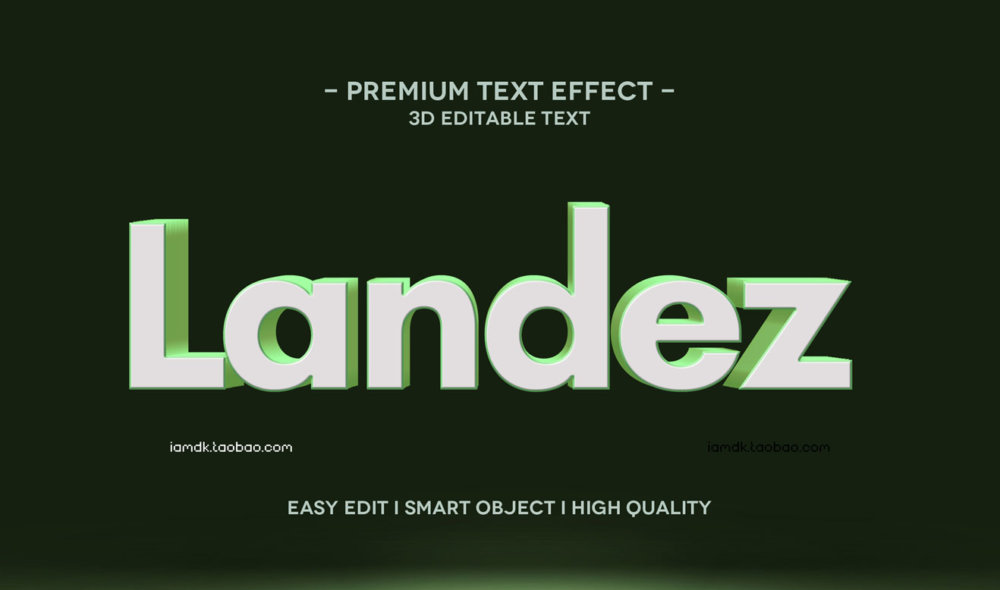 55款炫彩3D立体质感品牌标题Logo设计PSD样机模板 Text Effect Vol.155_img_2