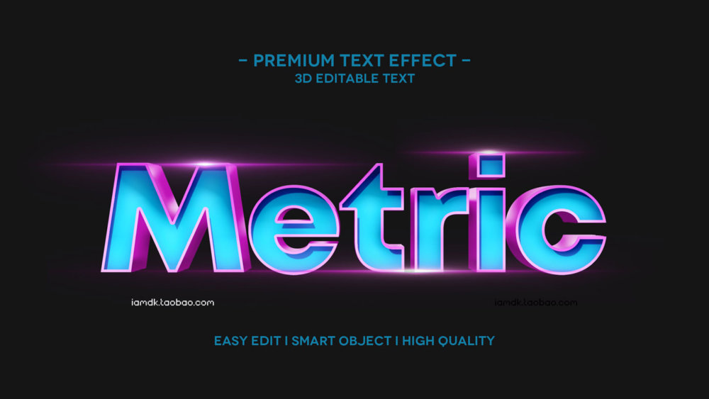 55款炫彩3D立体质感品牌标题Logo设计PSD样机模板 Text Effect Vol.155_img_2