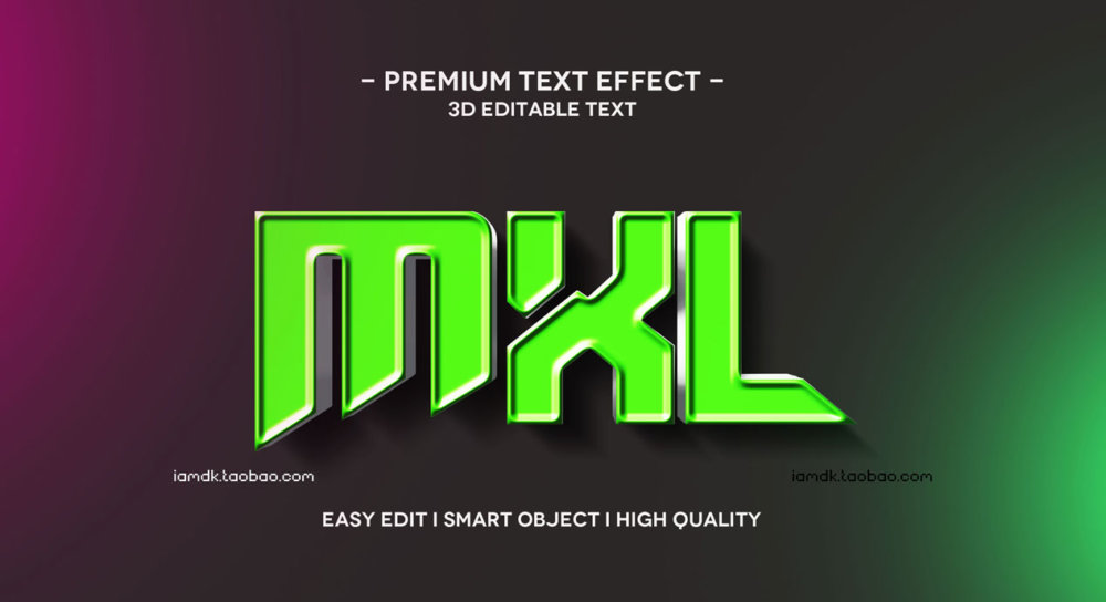 55款炫彩3D立体质感品牌标题Logo设计PSD样机模板 Text Effect Vol.155_img_2