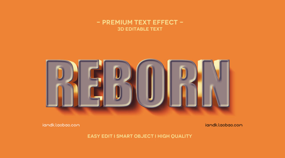 55款炫彩3D立体质感品牌标题Logo设计PSD样机模板 Text Effect Vol.155_img_2