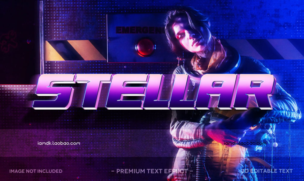 55款炫彩3D立体质感品牌标题Logo设计PSD样机模板 Text Effect Vol.155_img_2