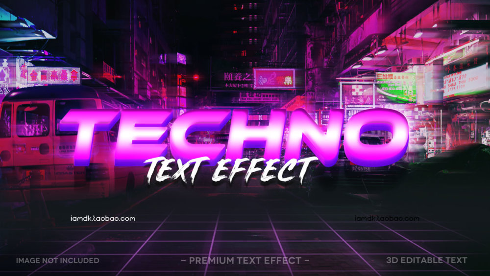 55款炫彩3D立体质感品牌标题Logo设计PSD样机模板 Text Effect Vol.155_img_2
