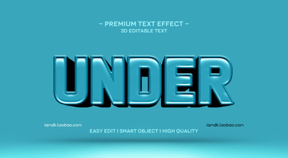 55款炫彩3D立体质感品牌标题Logo设计PSD样机模板 Text Effect Vol.155_img_2