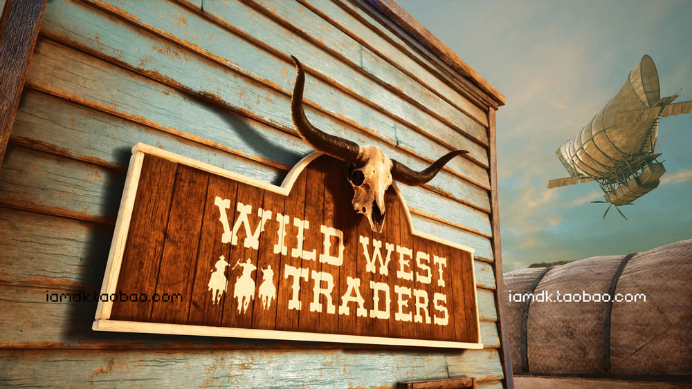 UE模型 超写实狂野西部小镇飞艇人骨3D设计素材 Unreal Engine – Wild West City_img_2