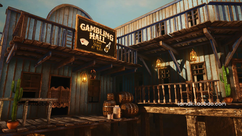 UE模型 超写实狂野西部小镇飞艇人骨3D设计素材 Unreal Engine – Wild West City_img_2