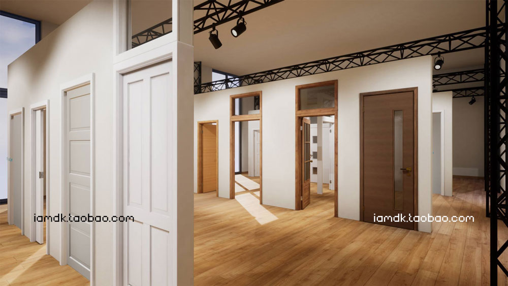 UE模型 多款标准手推门外观设计3D素材 Unreal Engine – Universal Door Blueprint_img_2