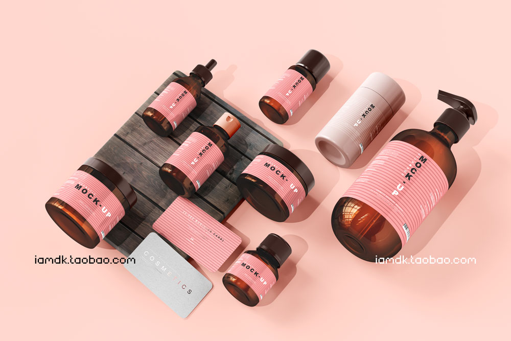 时尚优雅化妆品品牌Logo包装设计展示贴图样机 Cosmetic Branding Mockup Scene_img_2