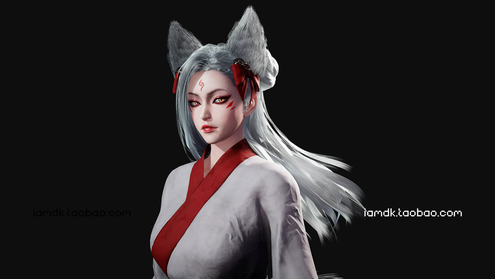 UE模型 虚幻游戏引擎带刀狐狸女武士素材资源 Unreal Engine – Kitsune_img_2