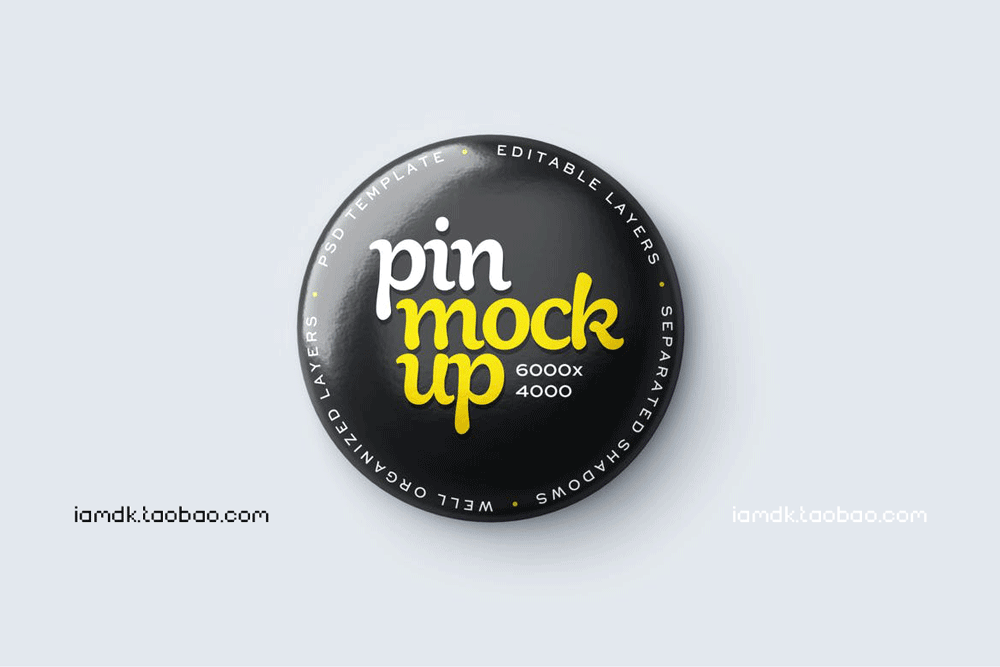 10个华丽品牌Logo徽标徽章胸牌设计展示贴图样机模板 Pin Button Mockup Set_img_2