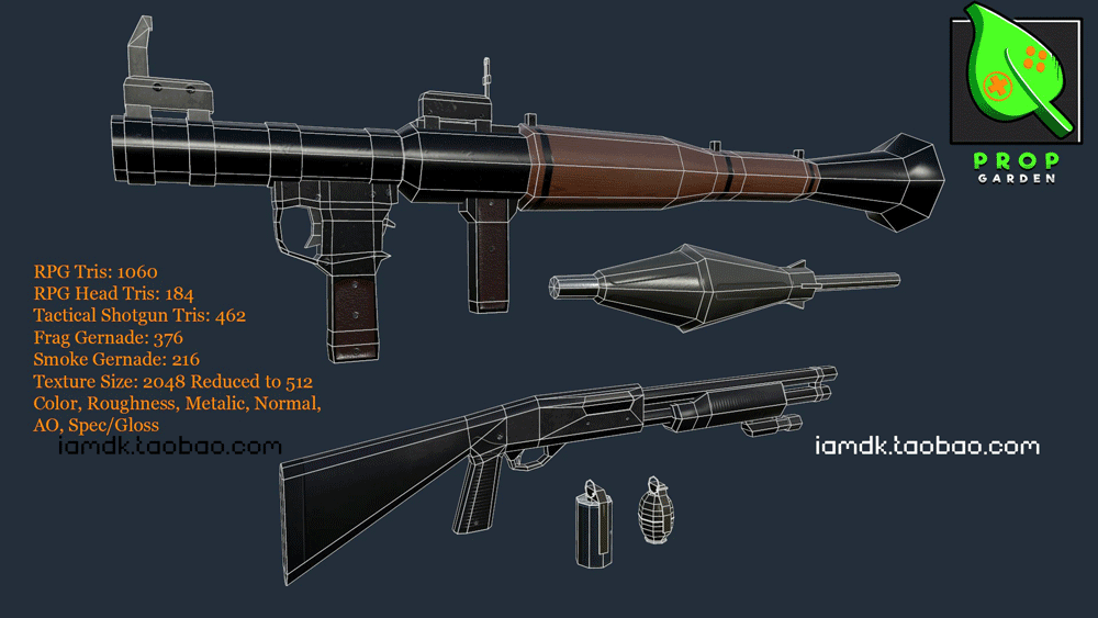 UE模型 逼真游戏场景武器枪支弹药库3D素材 Lowpoly Weapons Kit 4.26 Unreal Engine_img_2