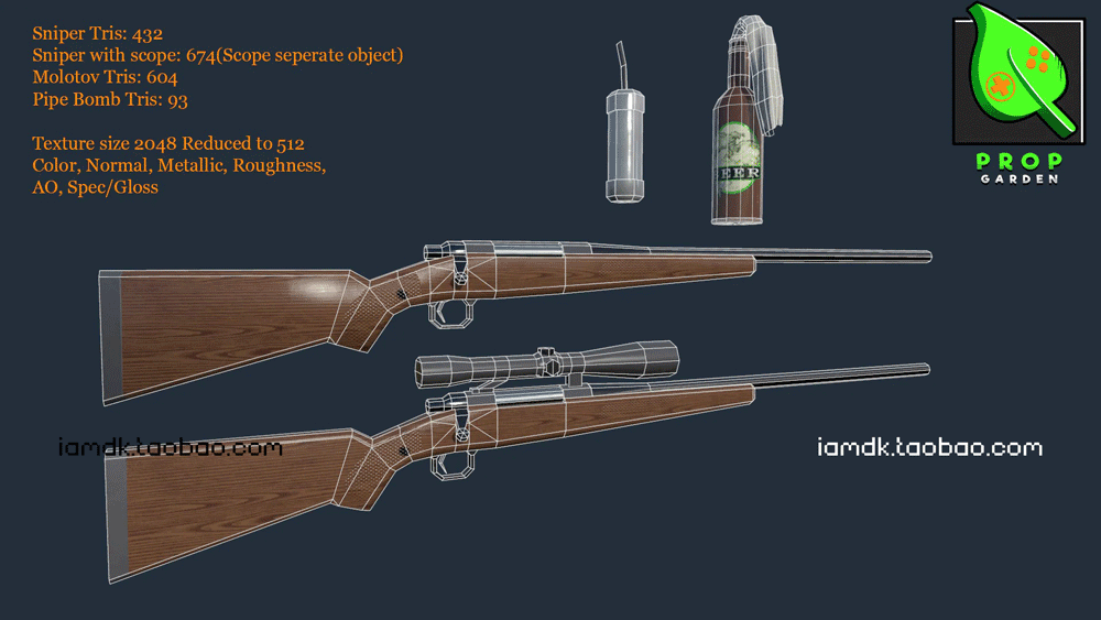 UE模型 逼真游戏场景武器枪支弹药库3D素材 Lowpoly Weapons Kit 4.26 Unreal Engine_img_2