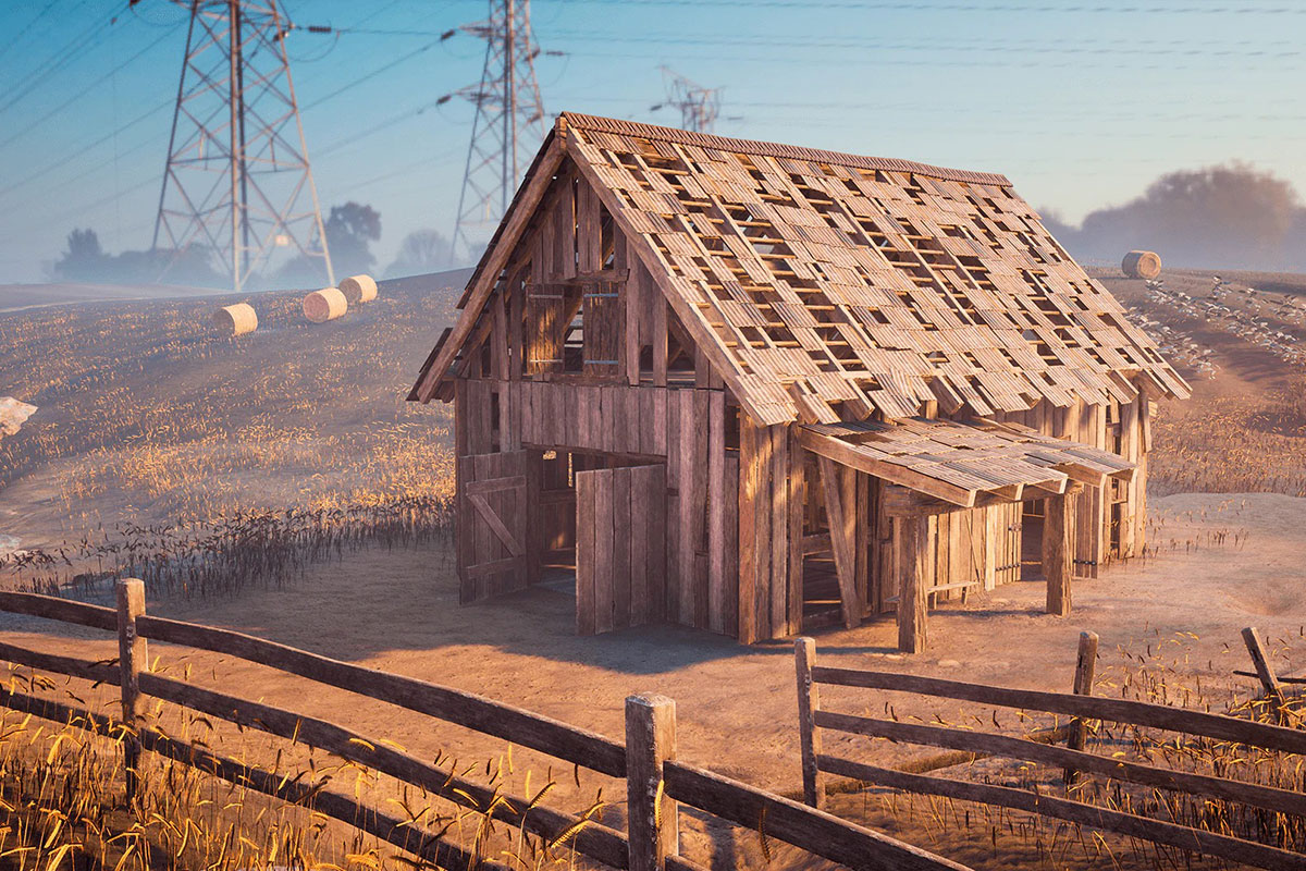 UE模型 复古中世纪木屋谷仓农场场景3D设计素材 Unreal Engine – Countryside Windmills & Barns_img_2