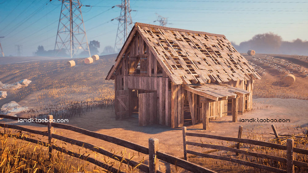 UE模型 复古中世纪木屋谷仓农场场景3D设计素材 Unreal Engine – Countryside Windmills & Barns_img_2