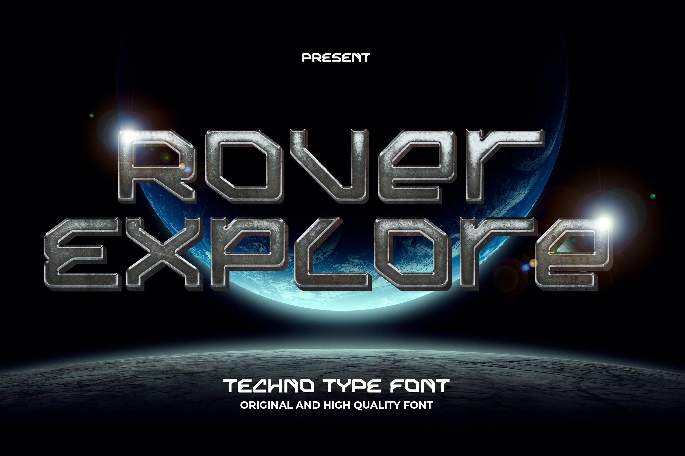 现代杂志海报标题设计无衬线英文字体 Rover Explore - Futuristic Font_img_2