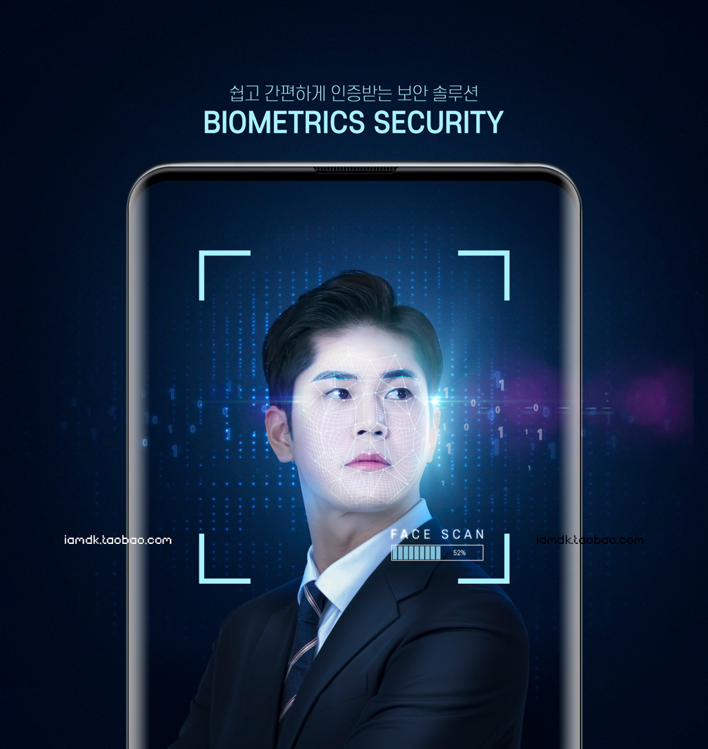 13款高级人脸识别安全面部扫描科技海报展板设计PSD模板素材 Face Recognition Poster Template_img_2