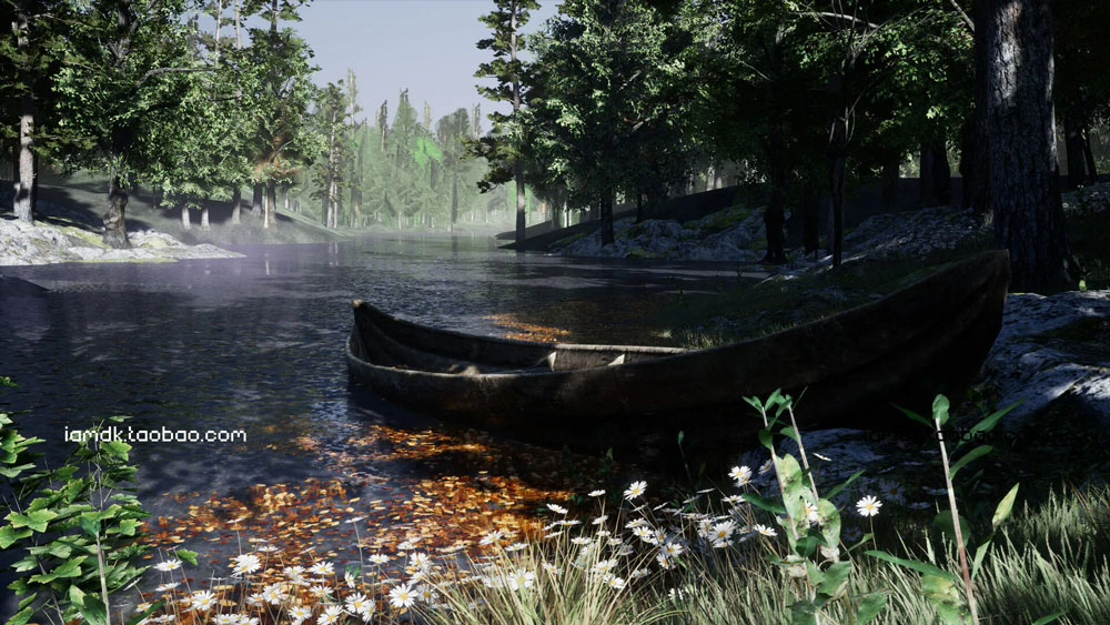 UE模型 逼真夏天森林岩石树枝树叶草老树3D素材 Unreal Engine – Shady Forest_img_2