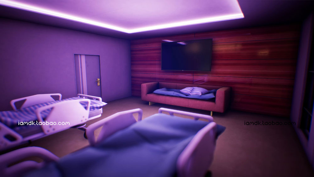 UE模型 时尚赛博朋克风医院楼层电梯走廊大厅内饰设计素材 Unreal Engine – Hospital_img_2