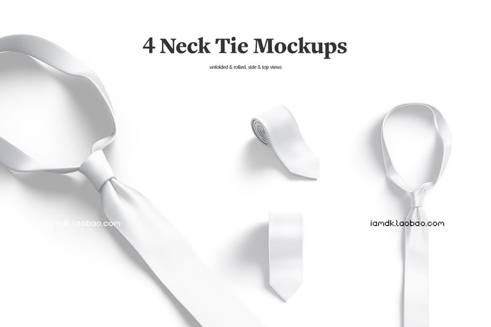 逼真服装领带印花图案设计展示贴图样机模板 Neck Tie Mockups_img_2