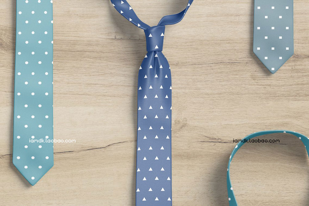 逼真服装领带印花图案设计展示贴图样机模板 Neck Tie Mockups_img_2