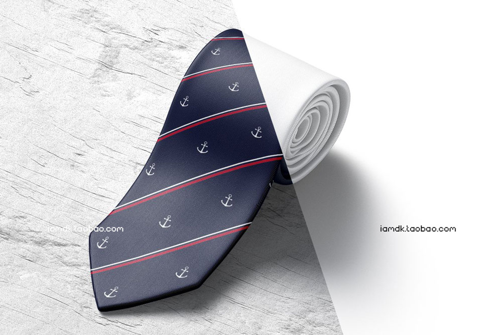 逼真服装领带印花图案设计展示贴图样机模板 Neck Tie Mockups_img_2