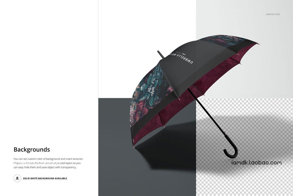 14个时尚太阳伞雨伞品牌Logo设计贴图样机模板合集 Umbrella Mockup Set_img_2
