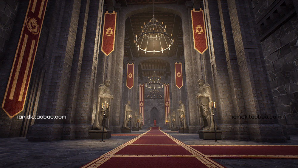 UE模型 高品质中世纪城镇建筑教堂内饰设计3D设计素材 Unreal Engine – Modular Medieval Castle – Town – Castle_img_2