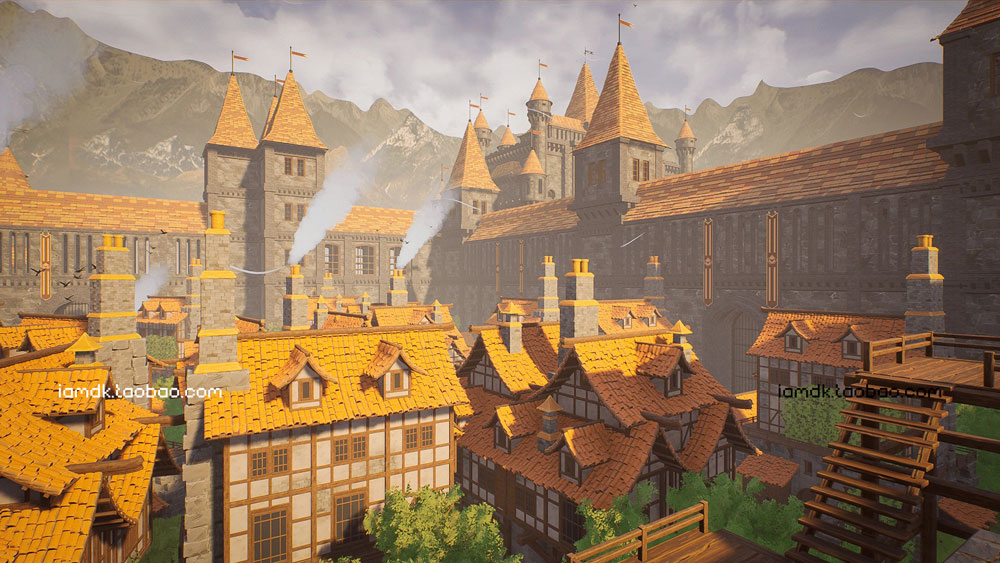 UE模型 高品质中世纪城镇建筑教堂内饰设计3D设计素材 Unreal Engine – Modular Medieval Castle – Town – Castle_img_2