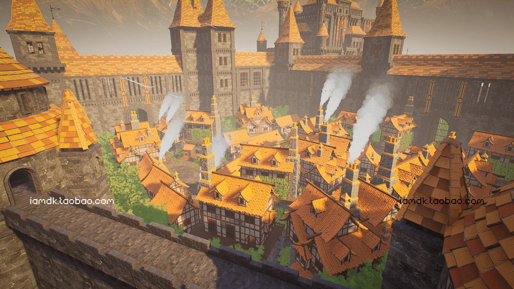 UE模型 高品质中世纪城镇建筑教堂内饰设计3D设计素材 Unreal Engine – Modular Medieval Castle – Town – Castle_img_2