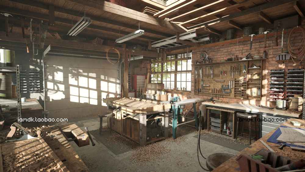 UE模型 高品质游戏环境工具车间场景3D素材 Unreal Engine – Carpenters Workshop_img_2