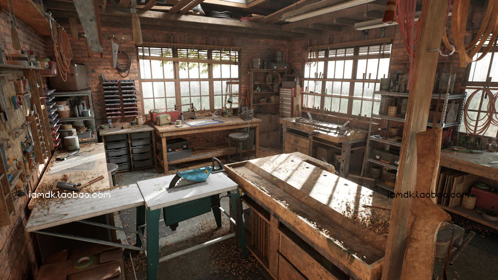 UE模型 高品质游戏环境工具车间场景3D素材 Unreal Engine – Carpenters Workshop_img_2