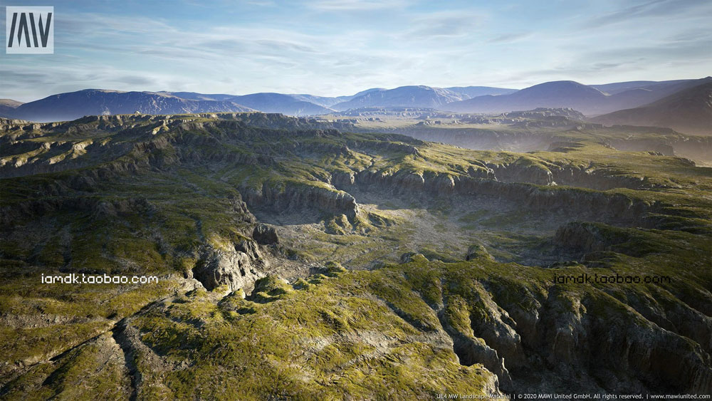 UE模型 逼真模块化高山岩石草地场景3D素材 Unreal Engine – MW Landscape Material_img_2