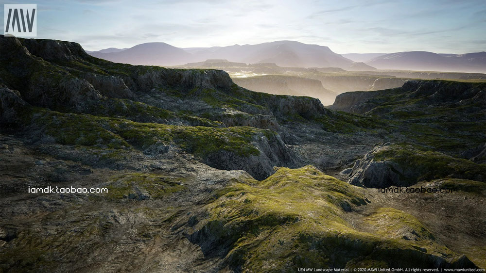 UE模型 逼真模块化高山岩石草地场景3D素材 Unreal Engine – MW Landscape Material_img_2