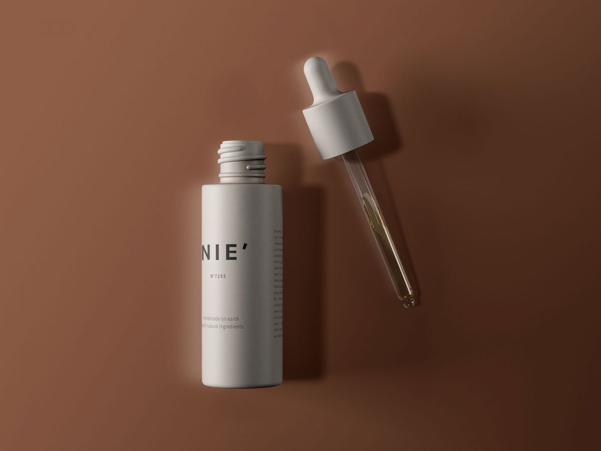 时尚塑料滴管瓶外观作品设计贴图样机模板 Plastic Dropper Bottle Mockup_img_3