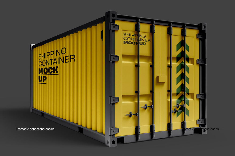 集装箱外观图案设计展示贴图样机PSD模板素材 Shipping Container Mockup_img_2