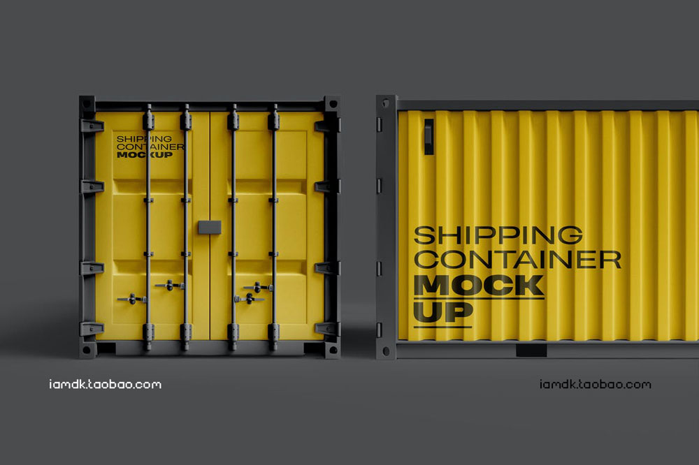 集装箱外观图案设计展示贴图样机PSD模板素材 Shipping Container Mockup_img_2