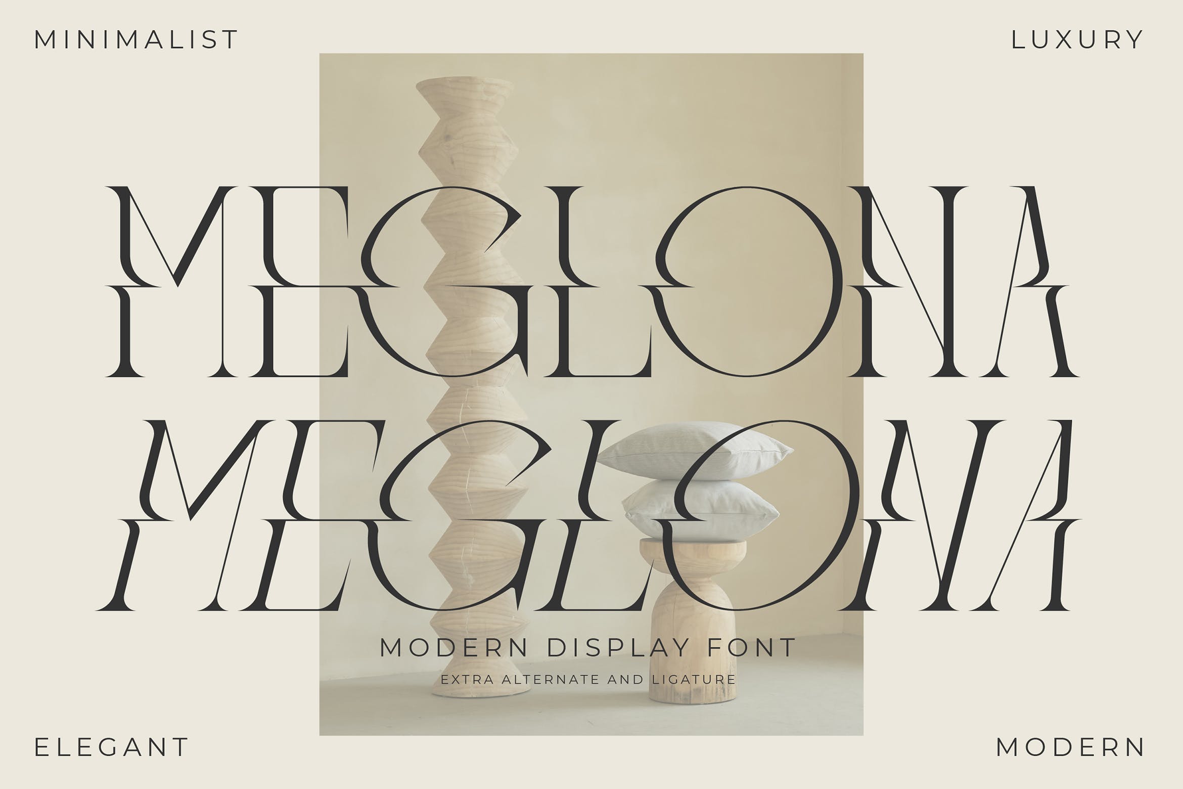 现代优雅品牌标识海报设计衬线英文字体 Meglona Modern Display Font_img_2