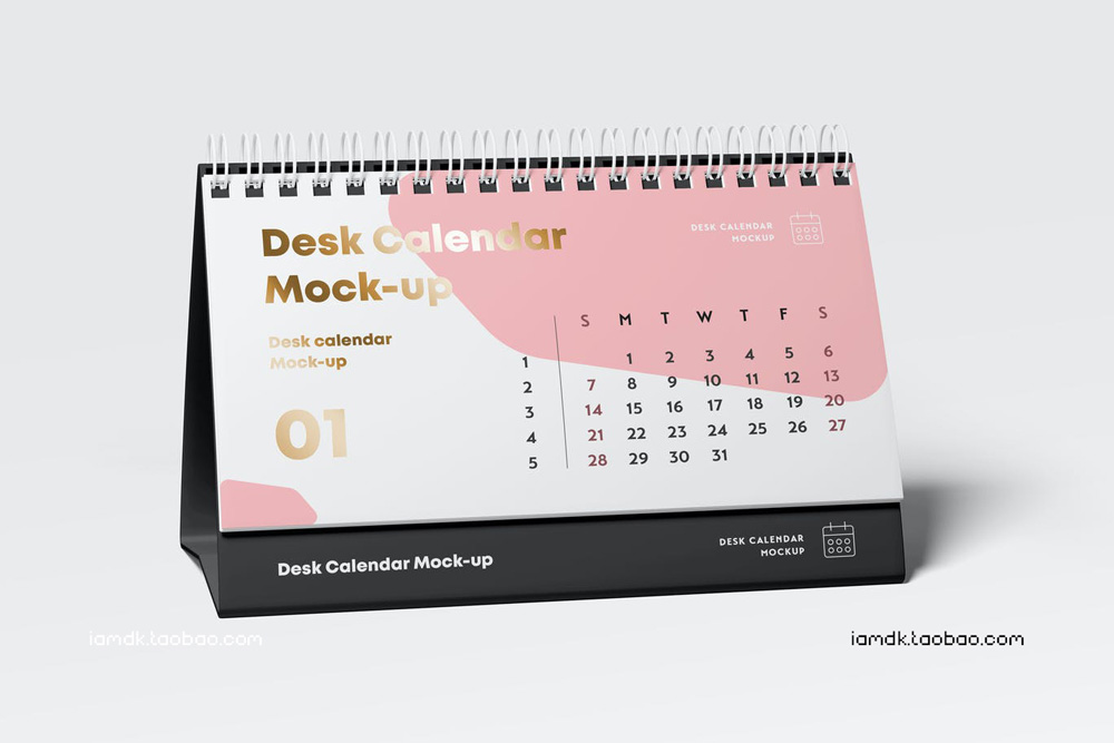 6款圈装台历日立月历文创设计作品贴图Ps样机素材展示效果模板 Deska Calendar Mock-up_img_2