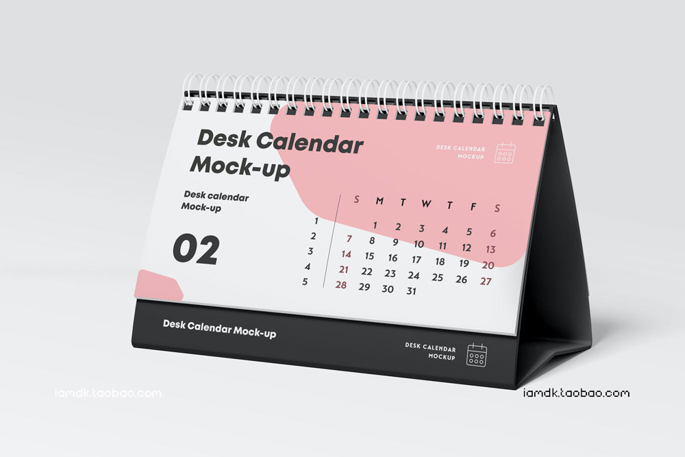 6款圈装台历日立月历文创设计作品贴图Ps样机素材展示效果模板 Deska Calendar Mock-up_img_2