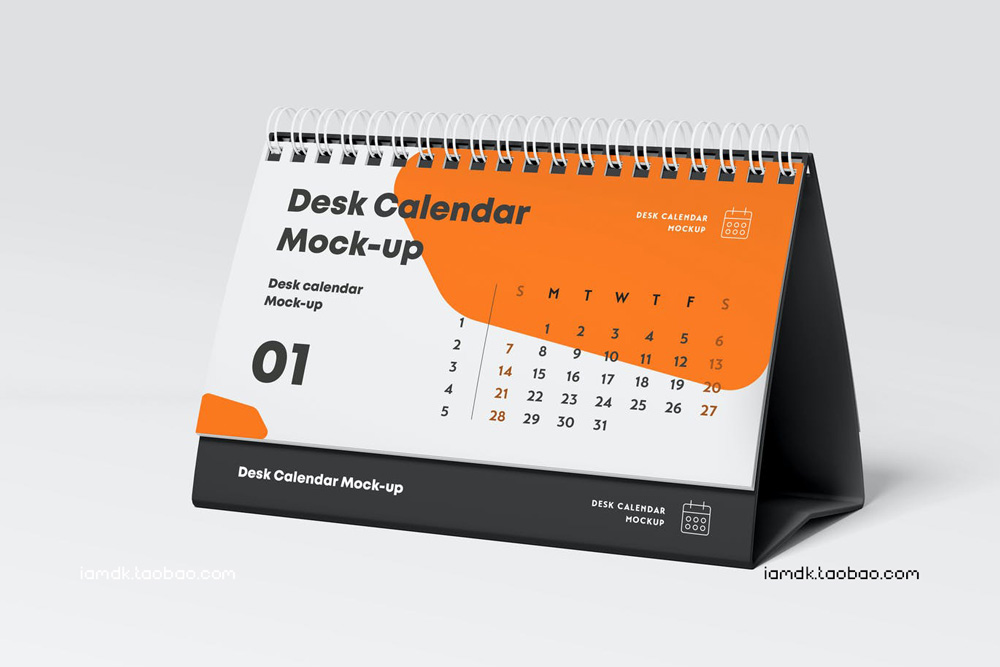 6款圈装台历日立月历文创设计作品贴图Ps样机素材展示效果模板 Deska Calendar Mock-up_img_2