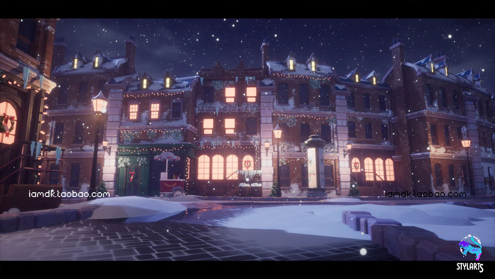 UE模型 80个冬季风格化圣诞节主题城市小镇场景素材 Unreal Engine – Stylized Christmas Town_img_2