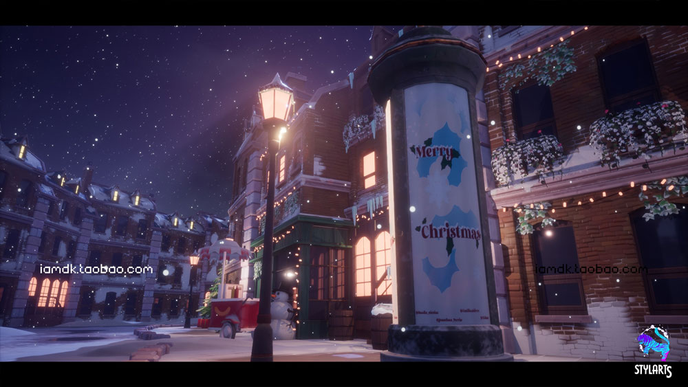 UE模型 80个冬季风格化圣诞节主题城市小镇场景素材 Unreal Engine – Stylized Christmas Town_img_2