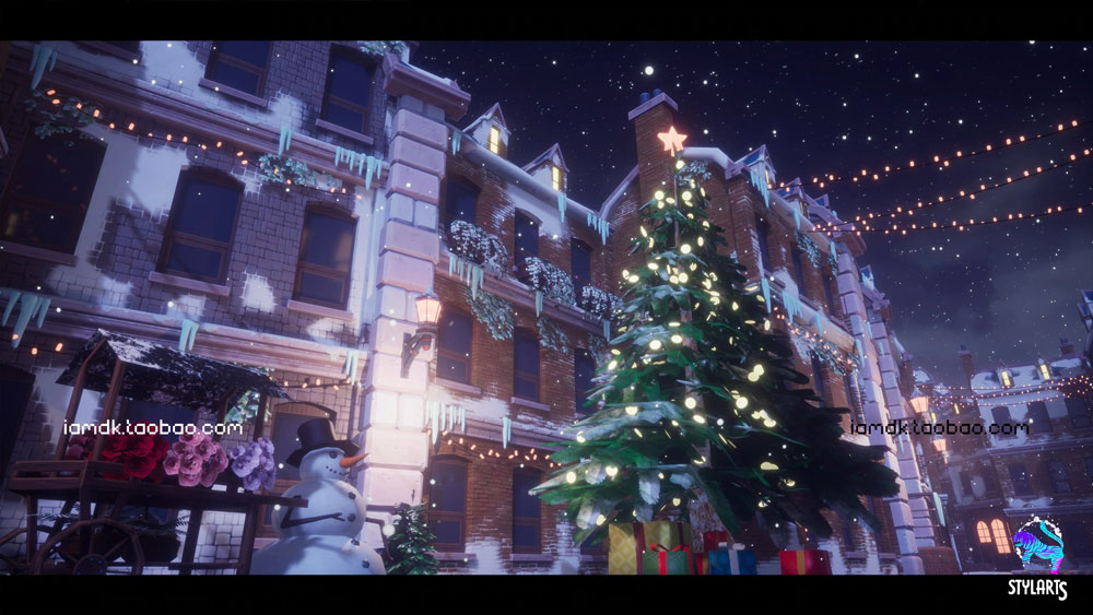 UE模型 80个冬季风格化圣诞节主题城市小镇场景素材 Unreal Engine – Stylized Christmas Town_img_2