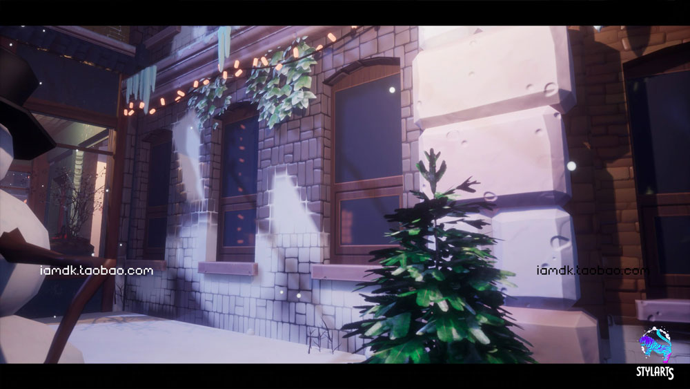 UE模型 80个冬季风格化圣诞节主题城市小镇场景素材 Unreal Engine – Stylized Christmas Town_img_2