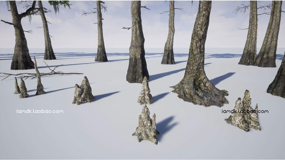 UE模型 沼泽草地树木秃头柏树3D设计素材 Unreal Engine – Bald Cypress Swamp_img_2