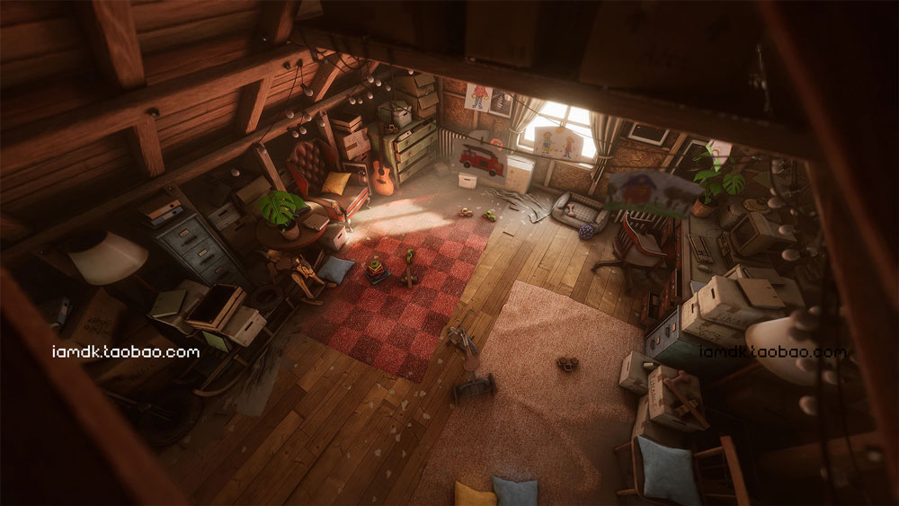 UE模型 复古怀旧游戏卡通带阁楼房屋室内场景设计素材 Unreal Engine – Grandpa’s Attic (Furniture storage props)_img_2